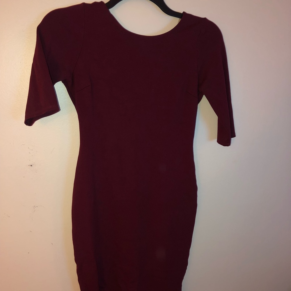 Red dress with full back zipper